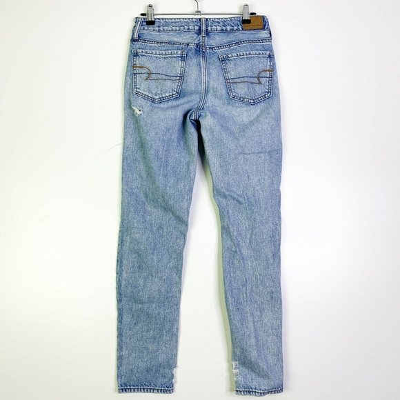 American Eagle‎ Tomgirl Distressed Denim Jeans Sz 0 - Picture 2 of 12